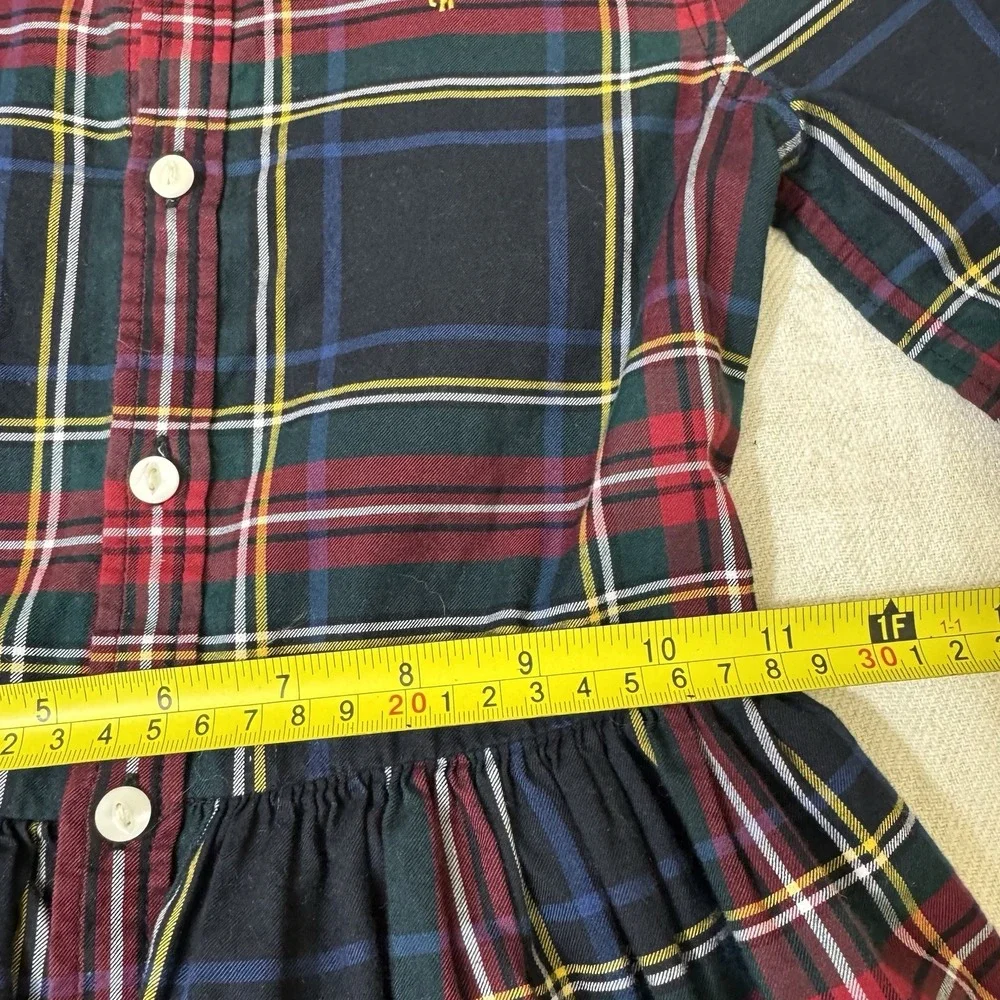 Polo Ralph Lauren Girls Plaid Shirt Dress Red Blue Tartan Size 6X Holiday Xmas